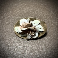 Vintage brooch, ceramic flower beautiful old pin, beautiful vintage pin, brooch from the 1970s