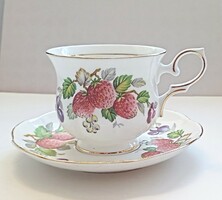 English porcelain tea cup with strawberries