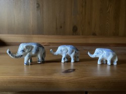 Small porcelain elephant family