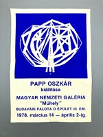 Oszkár Papp's screen-silk Hungarian National Gallery exhibition poster, 1978 - collector's rarity