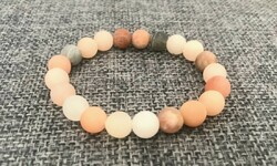 Moonstone-sunstone mineral bracelet