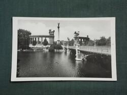 Postcard, Budapest, city park, millennium monument