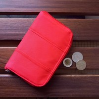 Full red seven-compartment wallet