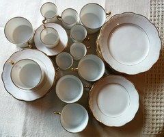 Antique rarity, 36-piece, flawless Hüttl porcelain tea and coffee set