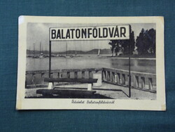 Képeslap, Balatonföldvár, móló hajó állomás, látkép részlet