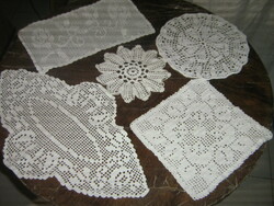 Beautiful hand crocheted white lace tablecloths 5 pcs