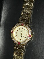 On sale!! For Valentine's Day!!! Yves camani: women's jewelry watch with gold-plated ruby and zirconia stones