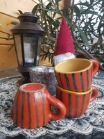 Set of 3 retro ceramic coffee cups