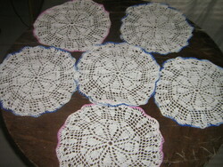 Beautiful hand crocheted white lace tablecloths 6 pcs