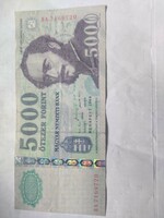 5,000 HUF banknote 1999 in good condition according to the pictures