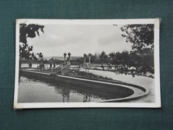 Detail of postcard, Balaton castle, beach, park, bridge of sighs