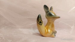 Applied art luster-glazed, ceramic fox.
