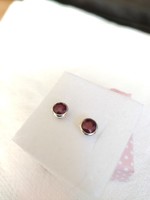 Silver women's earrings with rubies