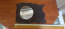 Leather-framed mirror