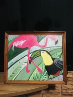 Framed painting-natural-can be hung immediately