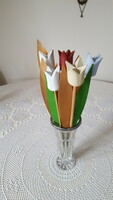 Painted wooden tulip bouquet
