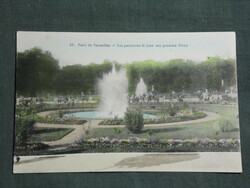 Postcard, French, state park, parc de versailles les parterres le jour des grandes eaux
