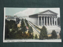 Képeslap, Postcard, Francia, PARIS. La Madeleine, Párizs Madeleine templom,látkép részlet