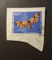 Stamp 1969 butterflies stamp line evening peacock eye Hungarian post