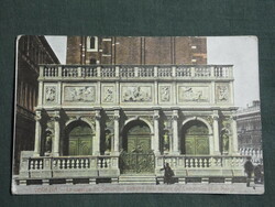 Képeslap, Postcard, Olaszország, Velence, Sansovino’s Loggetta, látkép részlet