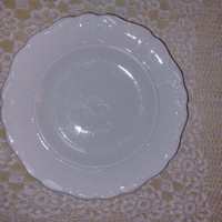 Old white Czech porcelain with indigo pattern, flat plate, 2 pcs
