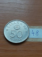 Spain 50 pesetas 1980 (80) copper-nickel, españa 82, i. King John Charles 48.