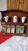 Kitchen spice rack + bottles + mini cups