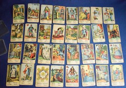 Antique tarot card deck 32 cards fortune-telling gypsy card 8.2 x 5.2 cm four-language Gothic script