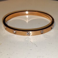 Cartier-style openable rose gold-plated steel bracelet