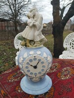Hungarian folk art nouveau table clock. Year 1900 Zsolnay character.