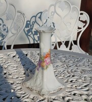 Antique pink porcelain candle holder