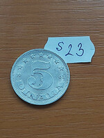 Yugoslavia 5 dinars 1963 aluminum s23