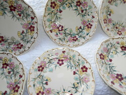 6 db Zsolnay  süteményes tányér-dús kézzel festett minta  16,5 cm HIBÁTLAN állapot