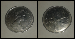 Kanada ezüst 25 cent, 1966