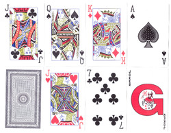 5. Francia kártya dupla csomag 104 + 6 lap Nemzetközi kártyakép Héron 2000 körül új, nem használt