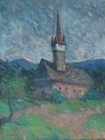 Mikola András - Nagybányai templom - aukción szerepelt - gyönyörű