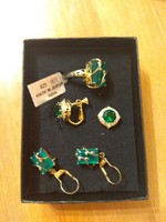 Silver gilded earring ring set