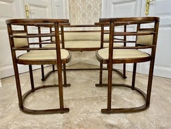 Josef hoffmann style set with genuine leather