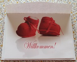Születési jókívánság képeslap borítékkal üdvözlőlap üdvözlőkártya levelezőlap postatiszta német