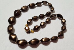Vintage luster-glazed bronze string of beads