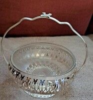 Art deco table offering with glass insert