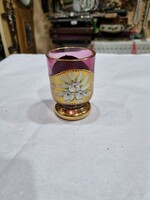 Czechoslovakian gilded glass goblet