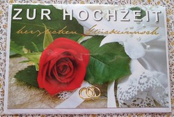 Esküvői gratuláció jókívánság képeslap borítékkal üdvözlőlap üdvözlőkártya postatiszta német
