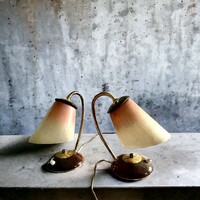 Pair of retro, vintage design table lamps and wall arms