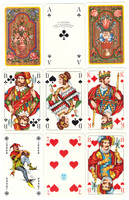 18. Francia kártya dupla pakli 104 + 6 joker Berlini kártyakép F.X.Schmid 1975 körül alighasznált