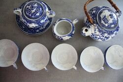 Blue Japanese cherry blossom porcelain tea set - beautiful, flawless
