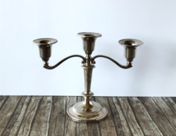 Silver-plated English three-prong candle holder