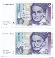 2 X 10 marks 1989 nszk Germany unc serial number tracker