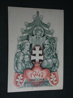 Postcard, camp mail World War II Hungarian military national guards Christmas 1942 irredenta sheet