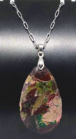 Special colored kambaba jasper mineral drop cabochon necklace bk903